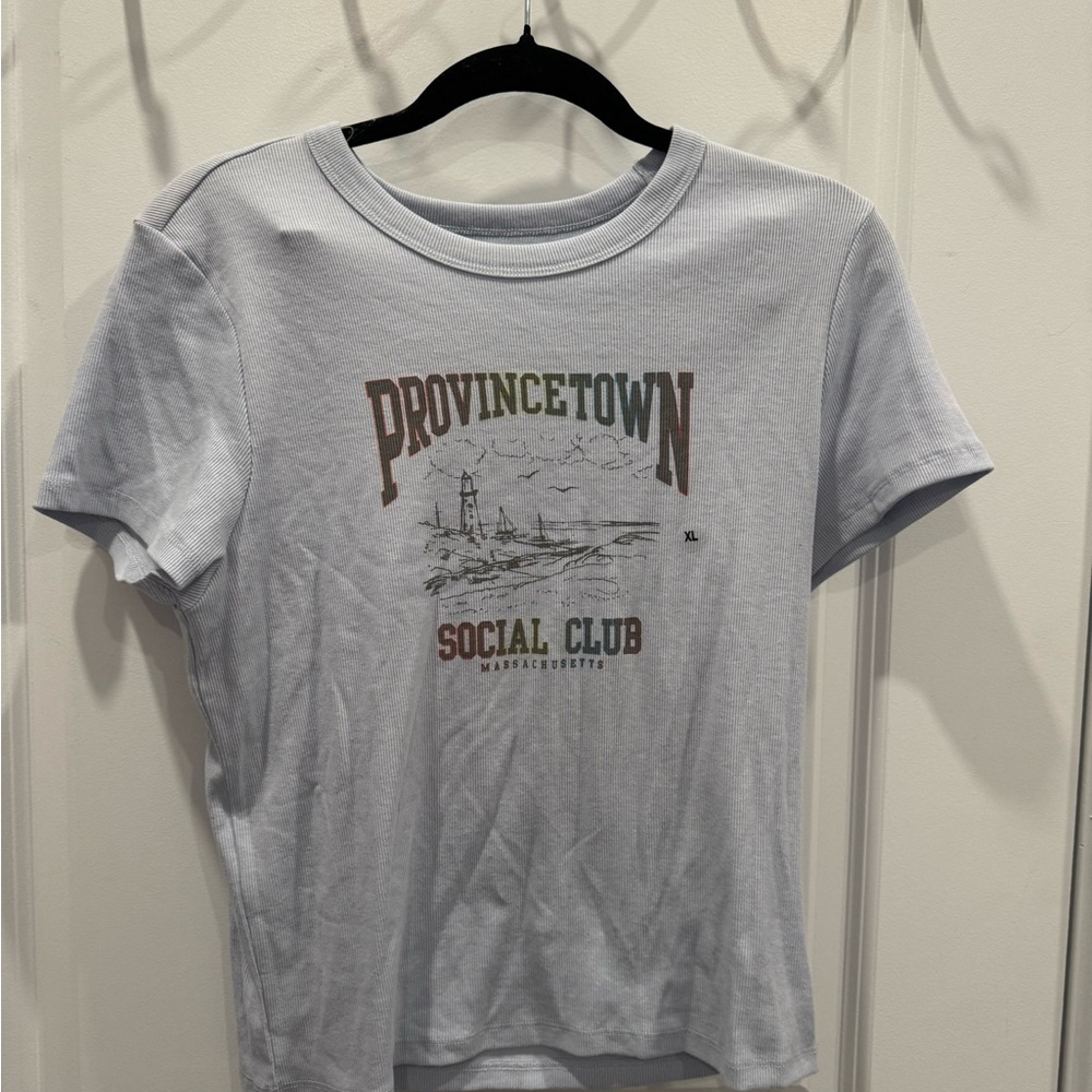 American Eagle Provincetown Social Club Graphic Tee - Light Blue